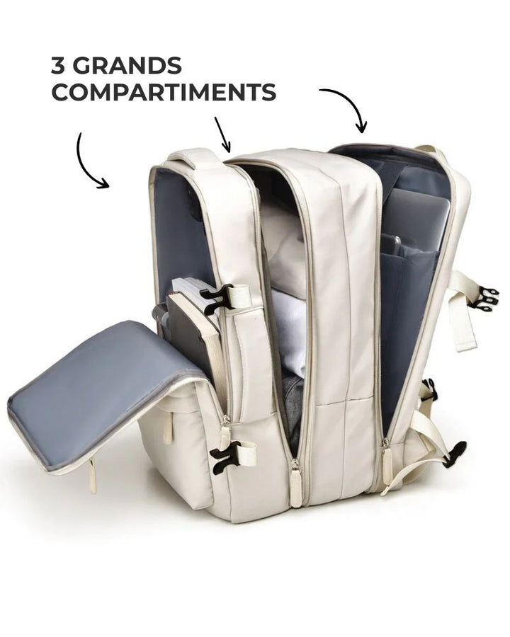 Sac à dos cabine extensible, 3 grands compartiments