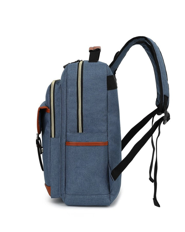 Petit Sac à Dos de Ville, bleu vue de côté