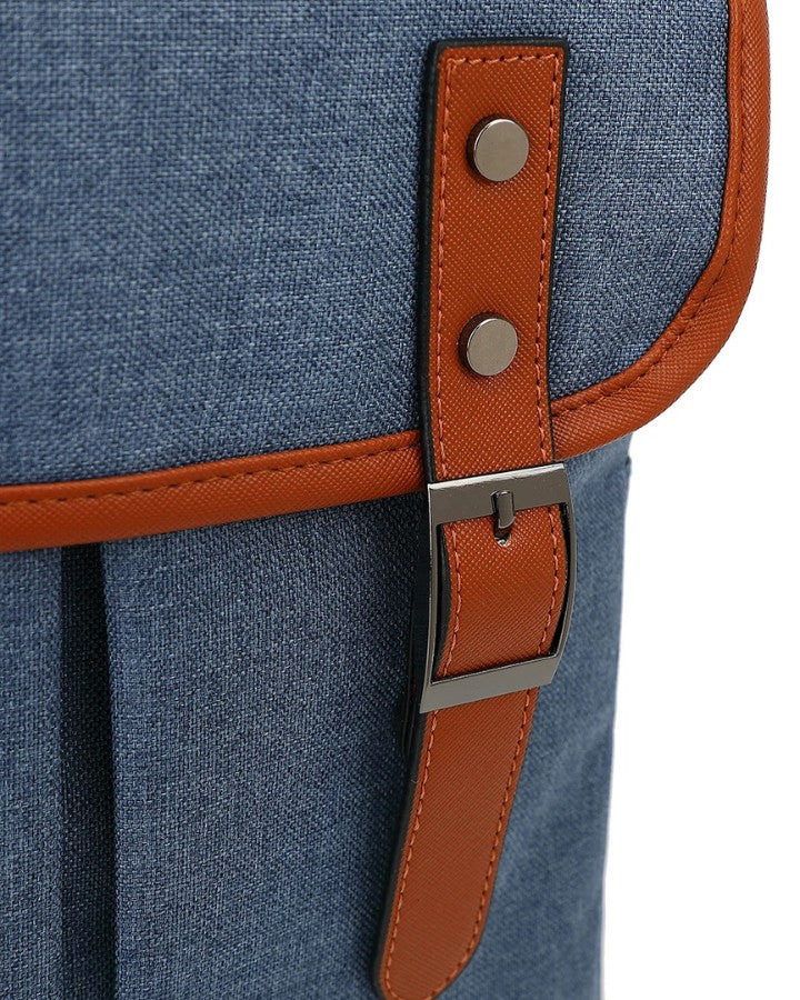 Petit Sac à Dos de Ville, détails en cuir, fermeture boucle en cuir