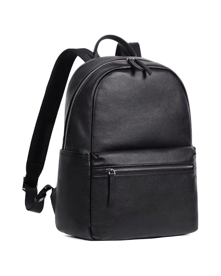 Petit sac à dos de ville en cuir pour homme, vue trois quarts