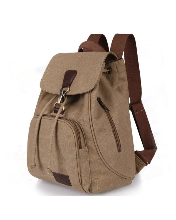 Petit Sac à Dos en Toile Femme, camel