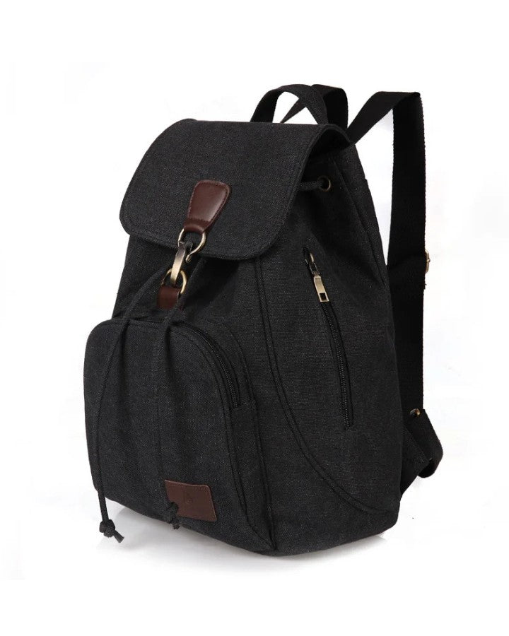 Petit Sac à Dos en Toile Femme, noir
