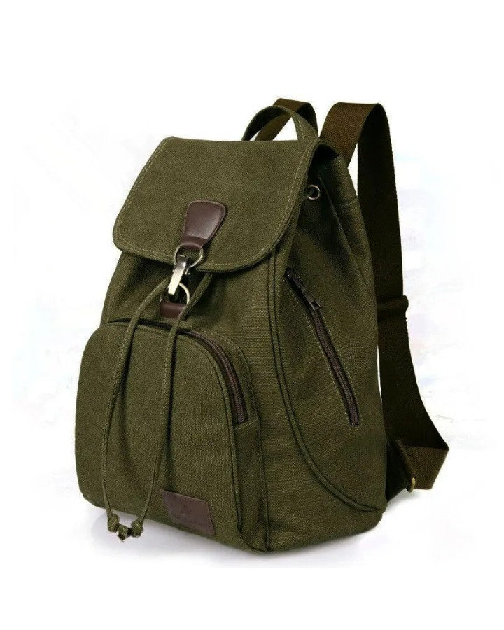 Petit Sac à Dos en Toile Femme, kaki