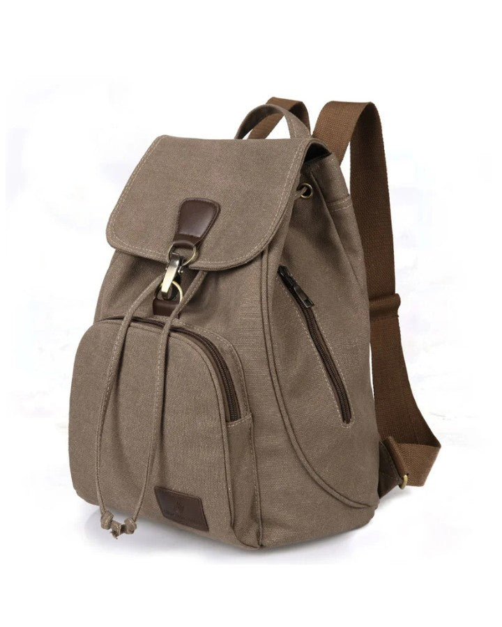 Petit Sac à Dos en Toile Femme, brun