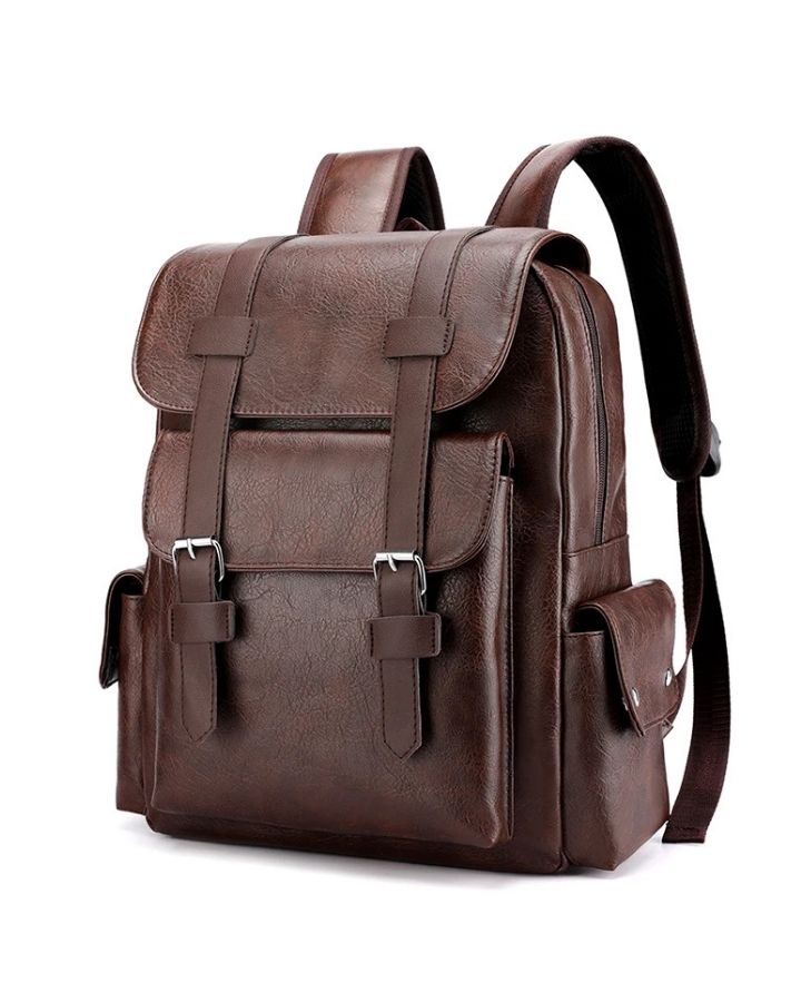 Petit Sac à Dos Simili Cuir, marron foncé
