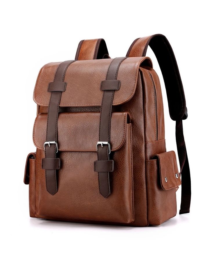 Petit Sac à Dos Simili Cuir, marron clair