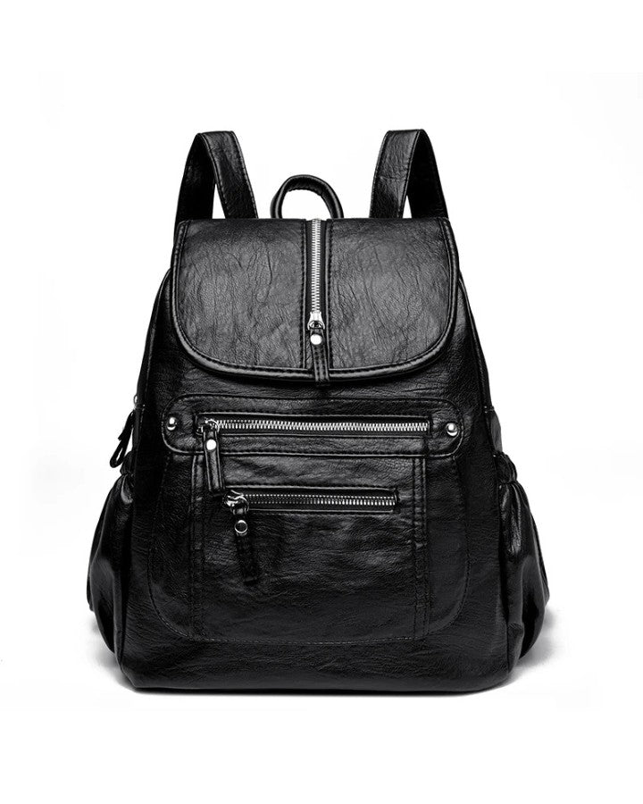 Petit Sac à Dos en Simili Cuir Femme, noir