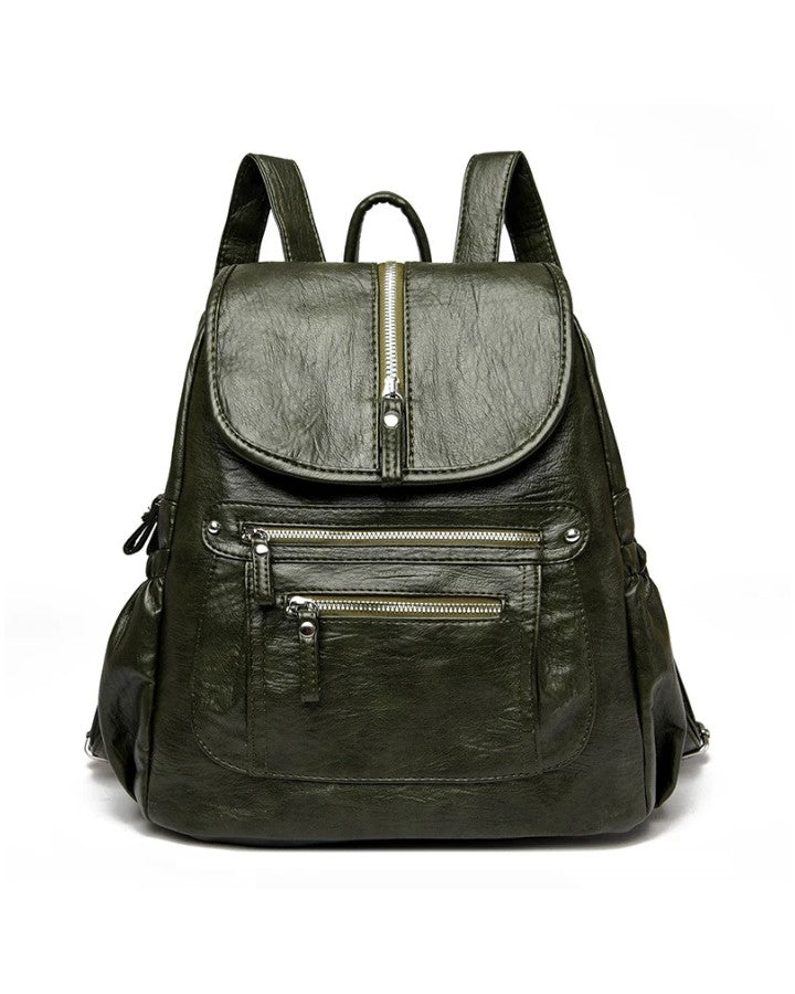 Petit Sac à Dos en Simili Cuir Femme, kaki