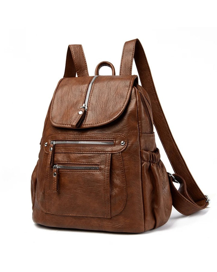 Petit Sac à Dos en Simili Cuir Femme, marron