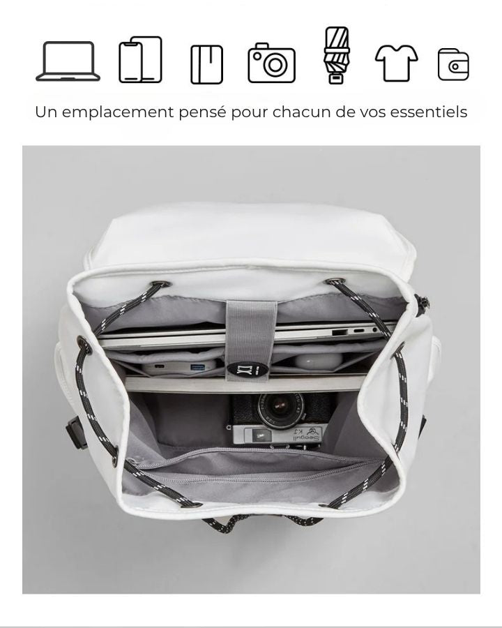 Petit Sac à Dos de Voyage Femme, multi-compartiments et poches