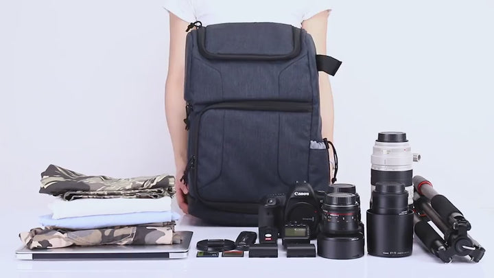 Sac à Dos Appareil Photo Voyage, vidéo explicative, rangement appareil + zoom, trépied, waterproof