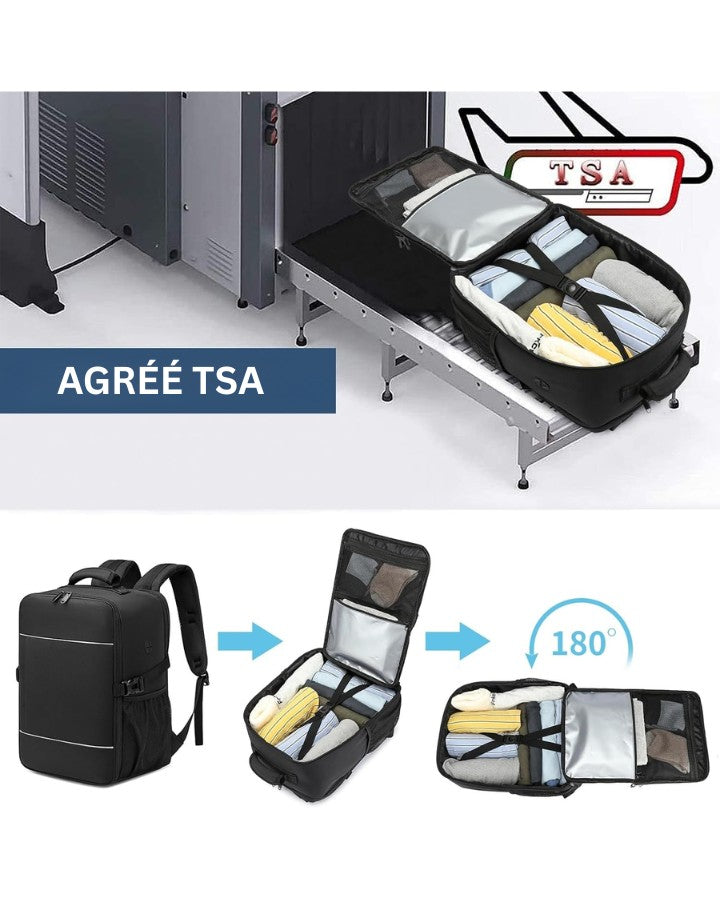 Sac à Dos 40/20/25 - Bagage Cabine, agréé > TSA pour embarquement en aéroport, prendre l'avion