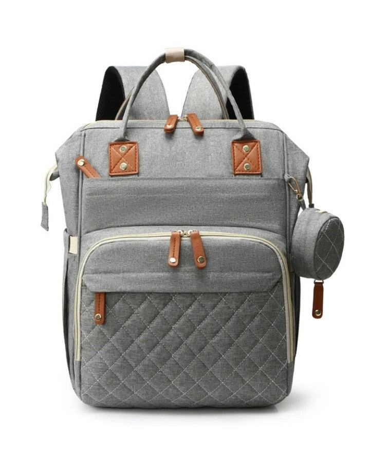 Sac à dos à langer oxford coloris gris clair