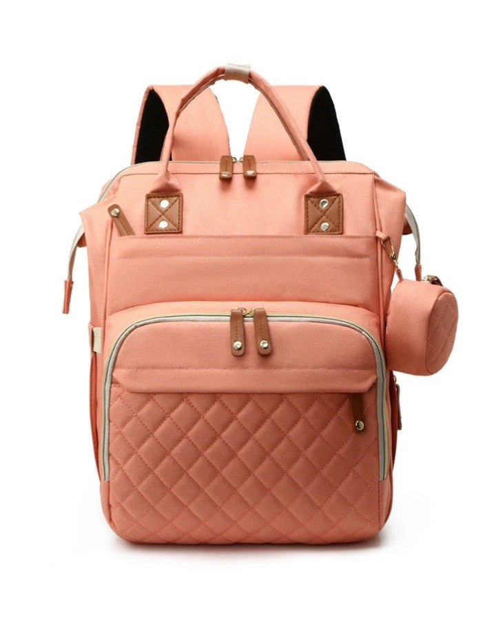 Sac à dos à langer oxford coloris rose