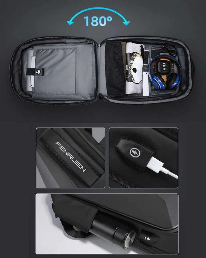 Sac à Dos Antivol pour PC 15.6" avec Port USB, ouverture à 180°