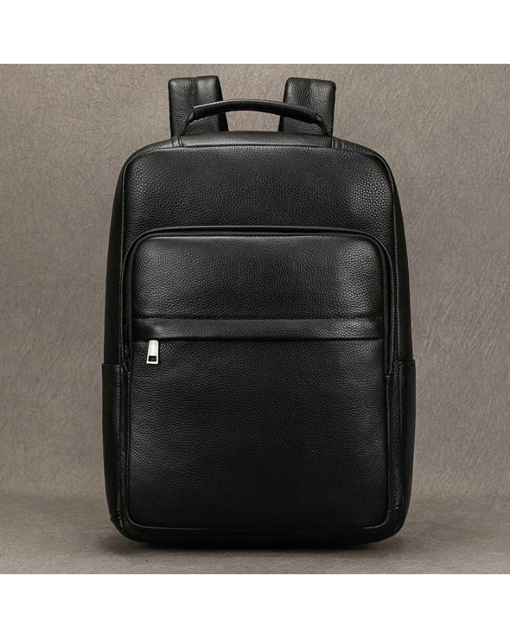 Sac à dos business homme en cuir, vue de face