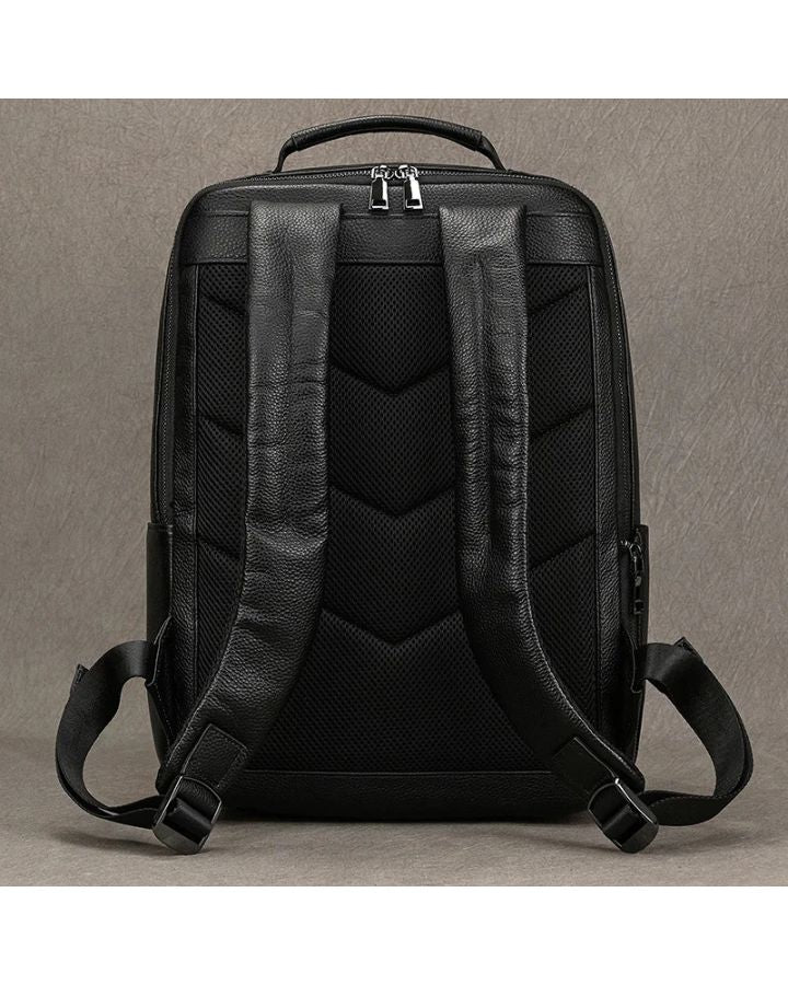 Sac à dos business homme en cuir, vue de dos