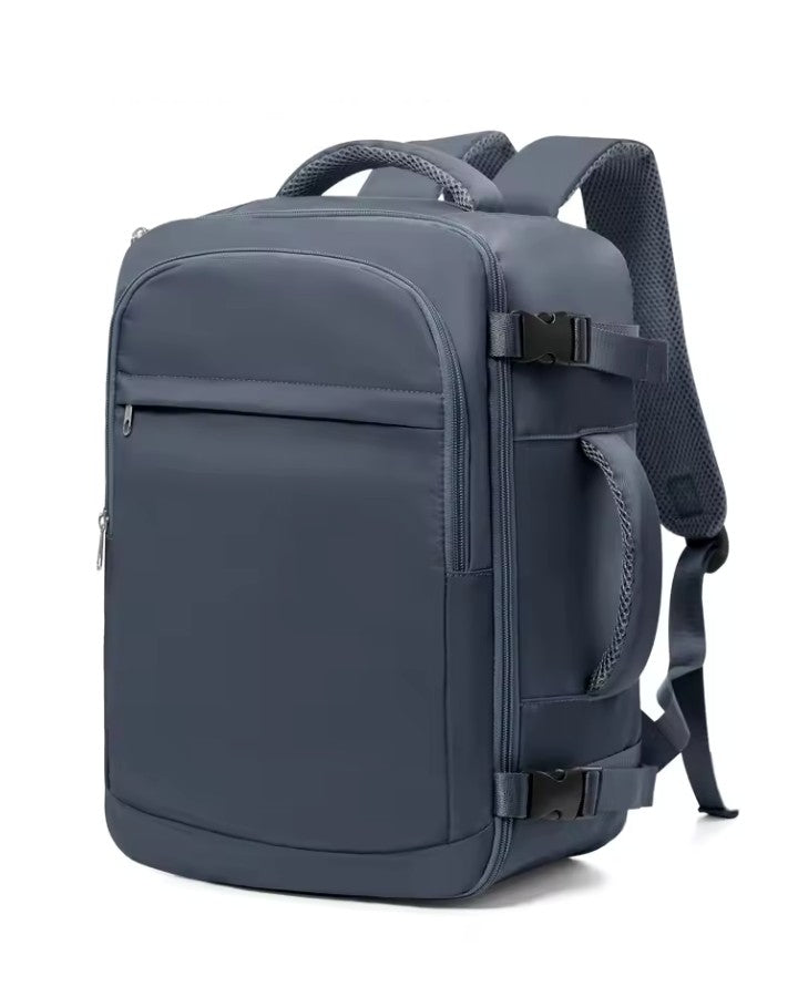 Sac à dos cabine 40 x 30 x 20 bleu avec design compact et poche frontale