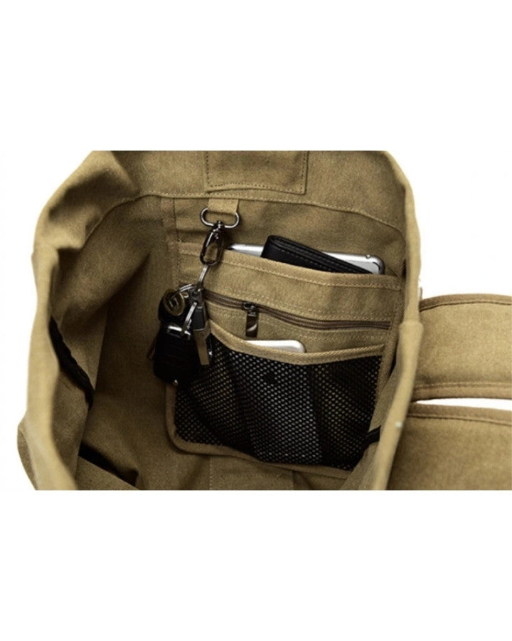 Sac à Dos Canvas Homme, porte-clé intégré