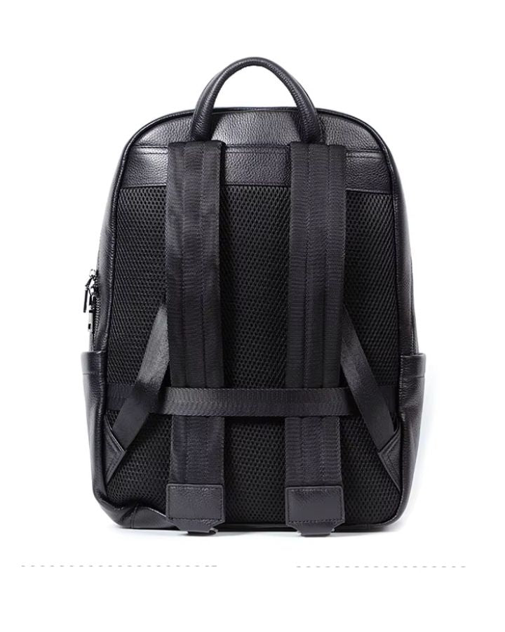Sac à dos design en cuir véritable homme, vue de dos