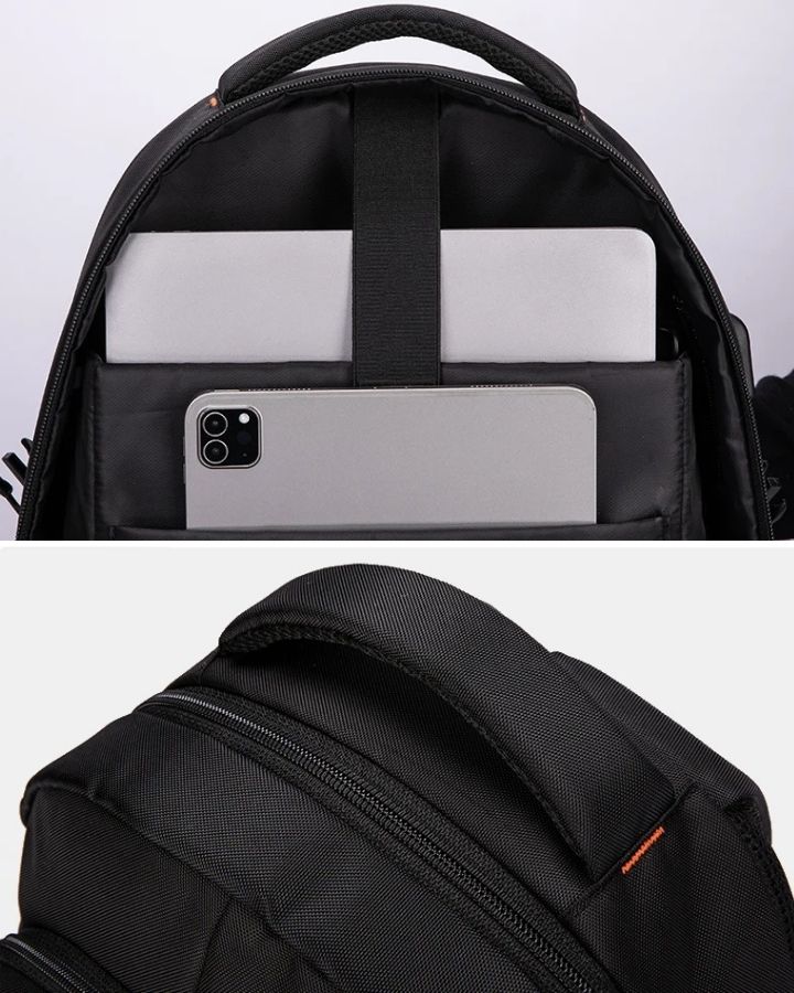 Sac à dos d'école ergonomique, élastique pour maintien de l'ordinateur et poignée de transport renforcée