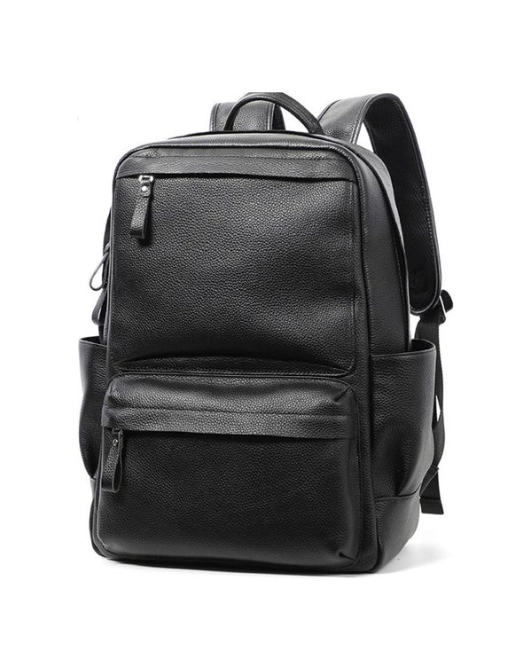Sac à dos en cuir noir homme