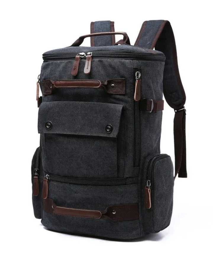 Sac à Dos en Toile Vintage, noir