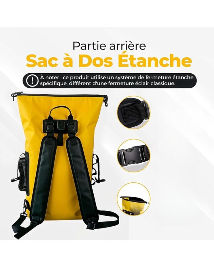 Sac à Dos Étanche pour Nager, fermeture spéciale étanchéité