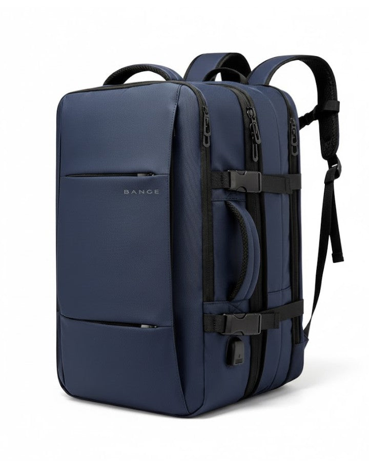 Sac à dos de voyage extensible - Format Bagage Cabine bleu marine