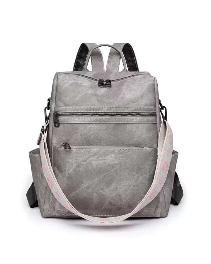 Sac à Dos Femme pour la Ville en Tissu, gris