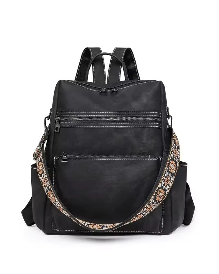 Sac à Dos Femme pour la Ville en Tissu, noir