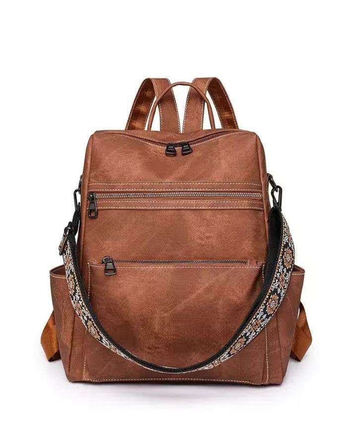 Sac à Dos Femme pour la Ville en Tissu, brun