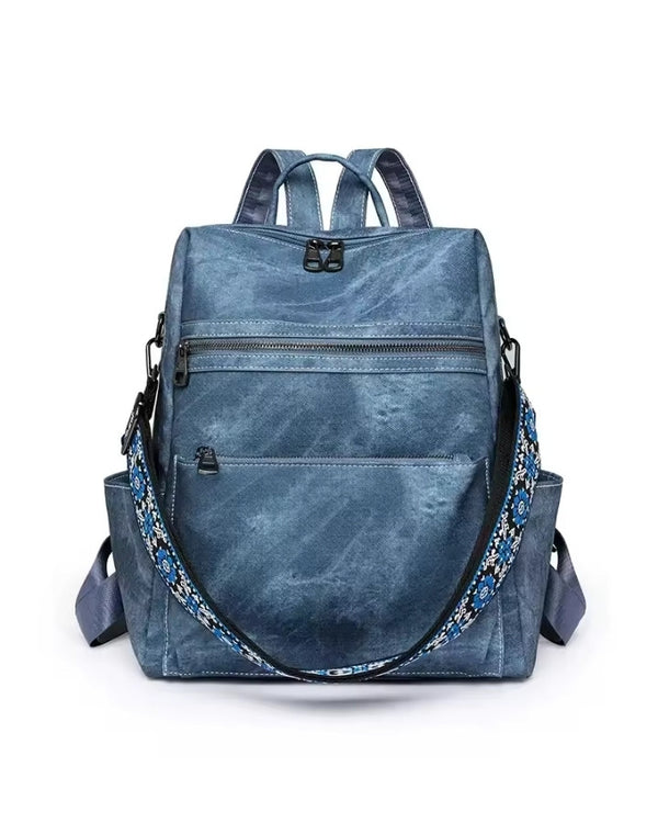 Sac à Dos Femme pour la Ville en Tissu, bleu
