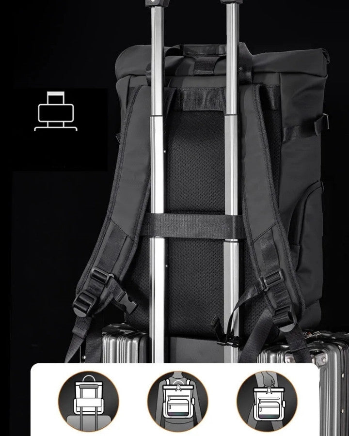 Sac à Dos Fermeture Enroulement, fixation valise trolley