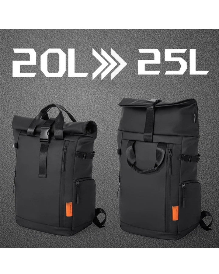 Sac à Dos Fermeture Enroulement, extensible de 20 à 25 litres