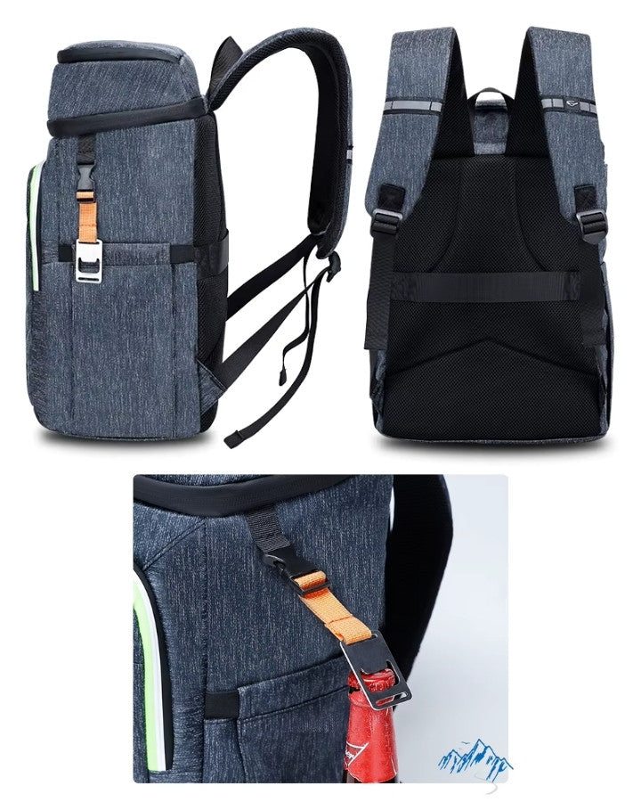 Bretelles ergonomiques et dos rembourré respirant du sac à dos isotherme.