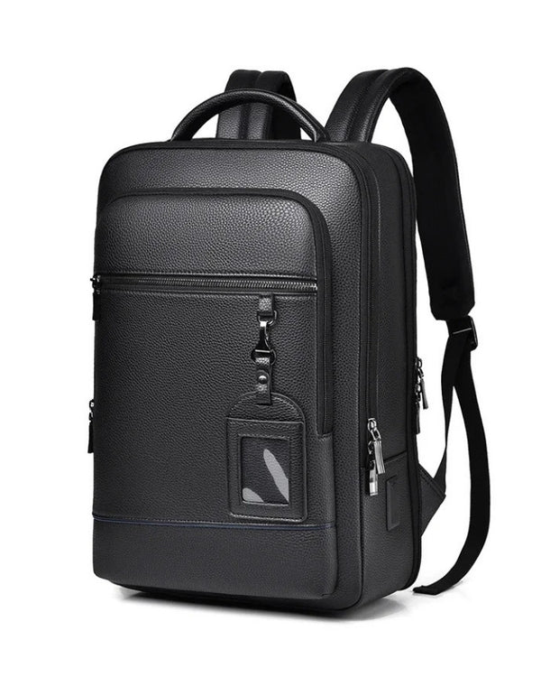 Sac à Dos Homme Similicuir Texturé, noir