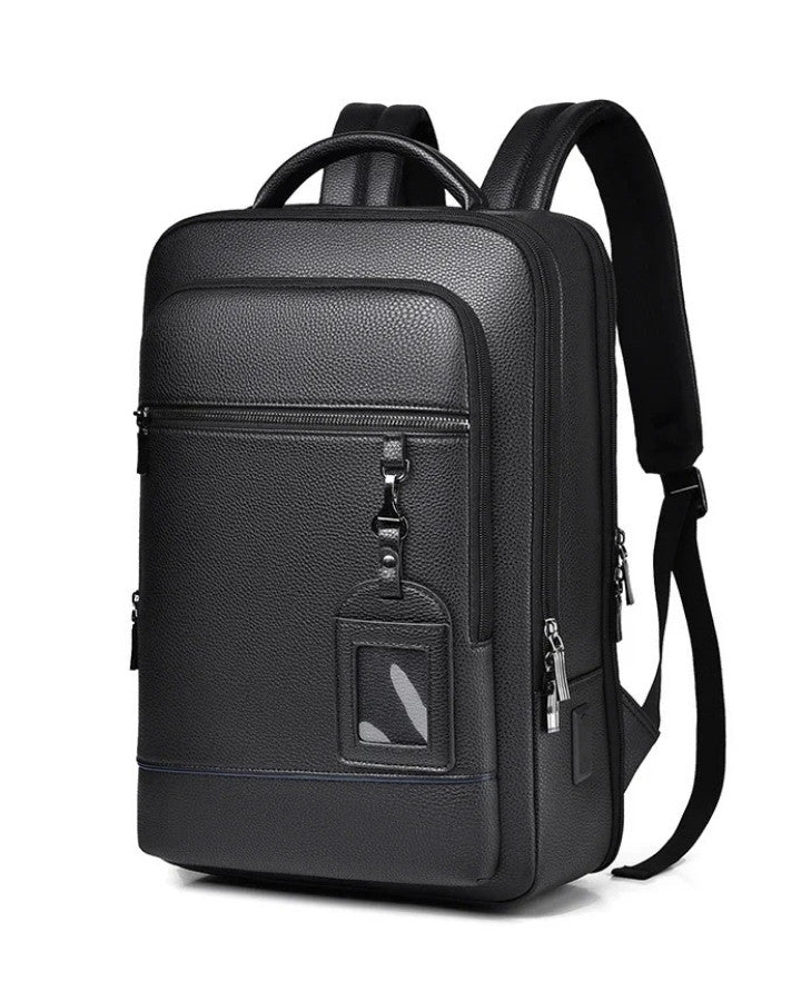 Sac à Dos Homme Similicuir Texturé, noir