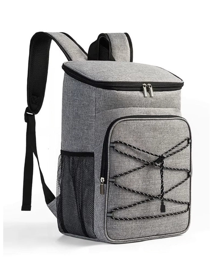 Sac à dos isotherme pique nique gris clair avec grande poche frontale