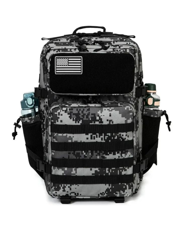 Sac à Dos Militaire 45 Litres, pixel gris vue de face