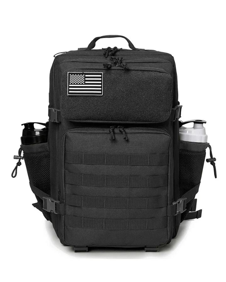 Sac à Dos Militaire 45 Litres, noir, vue de face