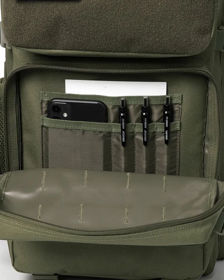 Sac à Dos Militaire 45 Litres, poches pour stylos et documents