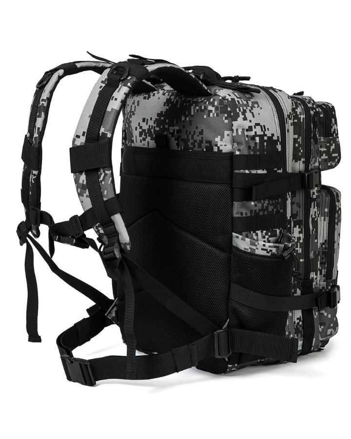 Sac à Dos Militaire 45 Litres, pixel gris, vue de dos
