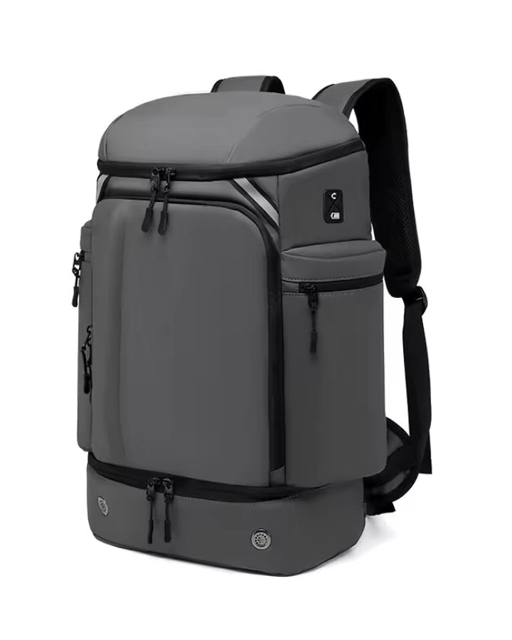 Sac à Dos de Voyage Multi-Compartiment, gris