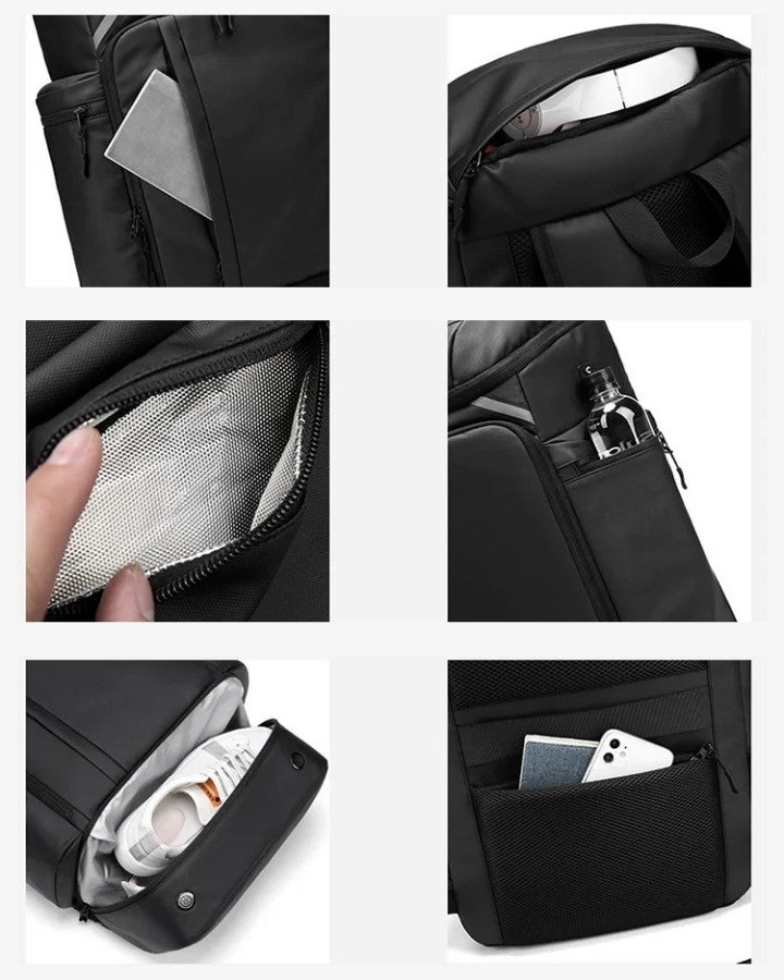 Sac à Dos de Voyage Multi-Compartiment, détails, poches multiples