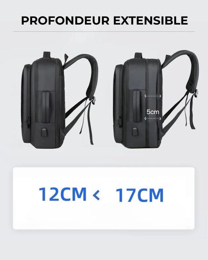 Sac à Dos pour Ordinateur Portable 14 Pouces, profondeur extensible de 5 cm