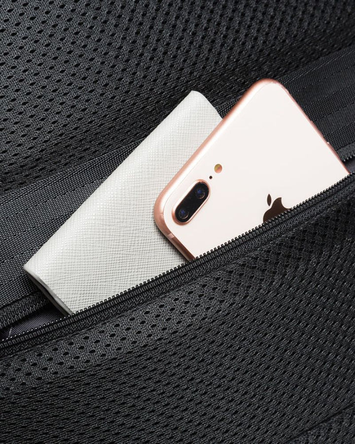 Sac à dos pour ordinateur portable 15.6, avec poche secrète zippée au dos et bande de fixation trolley