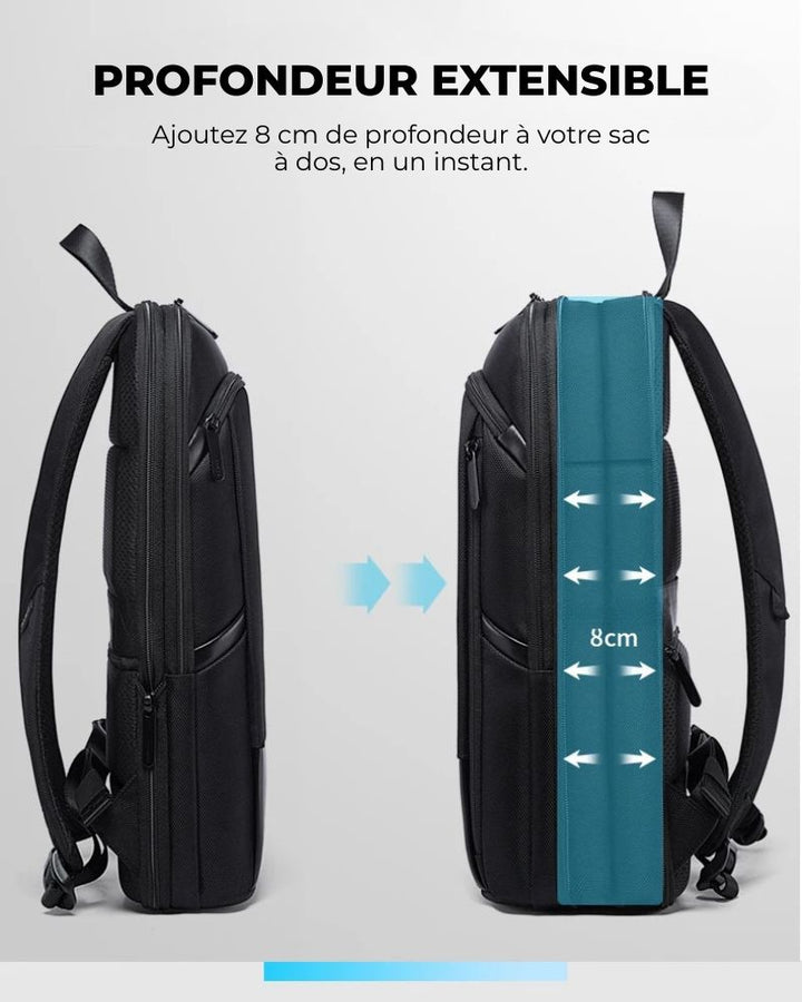 Sac à dos pour ordinateur portable 15.6" avec profondeur extensible de 8 cm