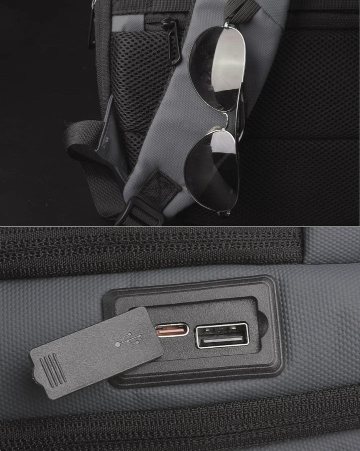 Sac à Dos pour PC Portable 15.6", avec port USB/USB-C et emplacement pour lunette de soleil