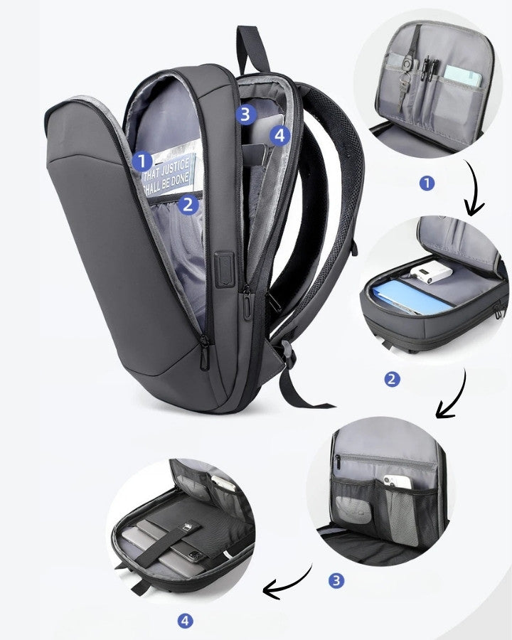 Sac à Dos pour PC Portable 15.6", avec beaucoup de poches et compartiments